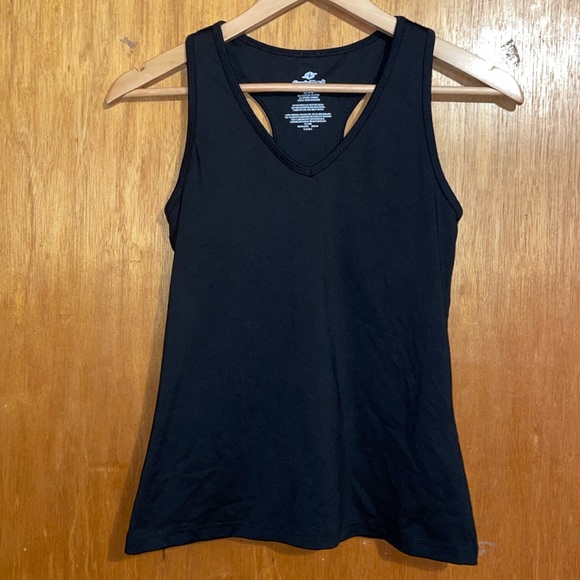 •NORDIC TRACK•BLACK V NECK RAZOR BACK ACTIVE TOP WITH SHELF BRA SIZE SMALL EUC - Picture 8 of 8